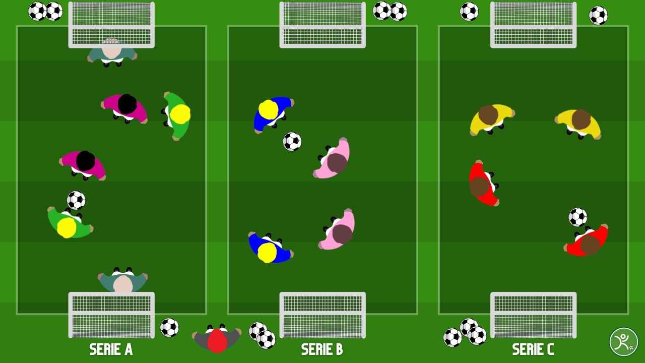 Small sided games Promozione e retrocessione, partita a scalare