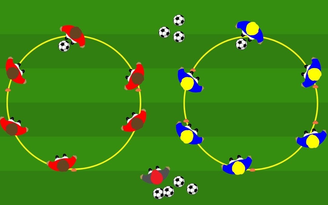 Conduzione: staffetta in slalom attorno a un cerchio