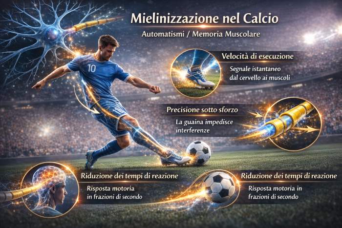 Allenamento neurale calcio: come la mielina crea campioni di tecnica