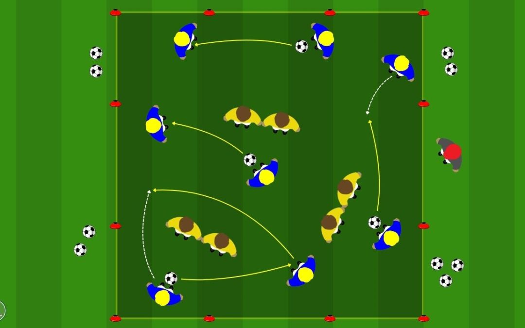 Esercitazioni per il passaggio e ricezione sotto pressione: duelli in coppia
