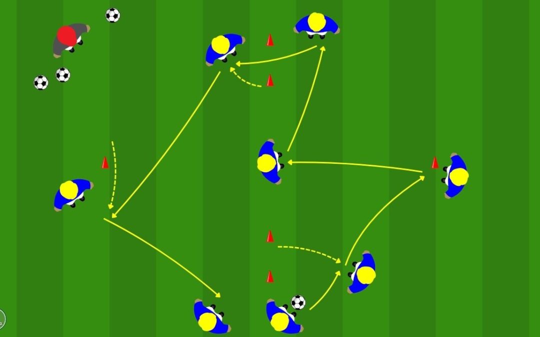 Attivazione tecnica nel rombo con passaggio e smarcamento