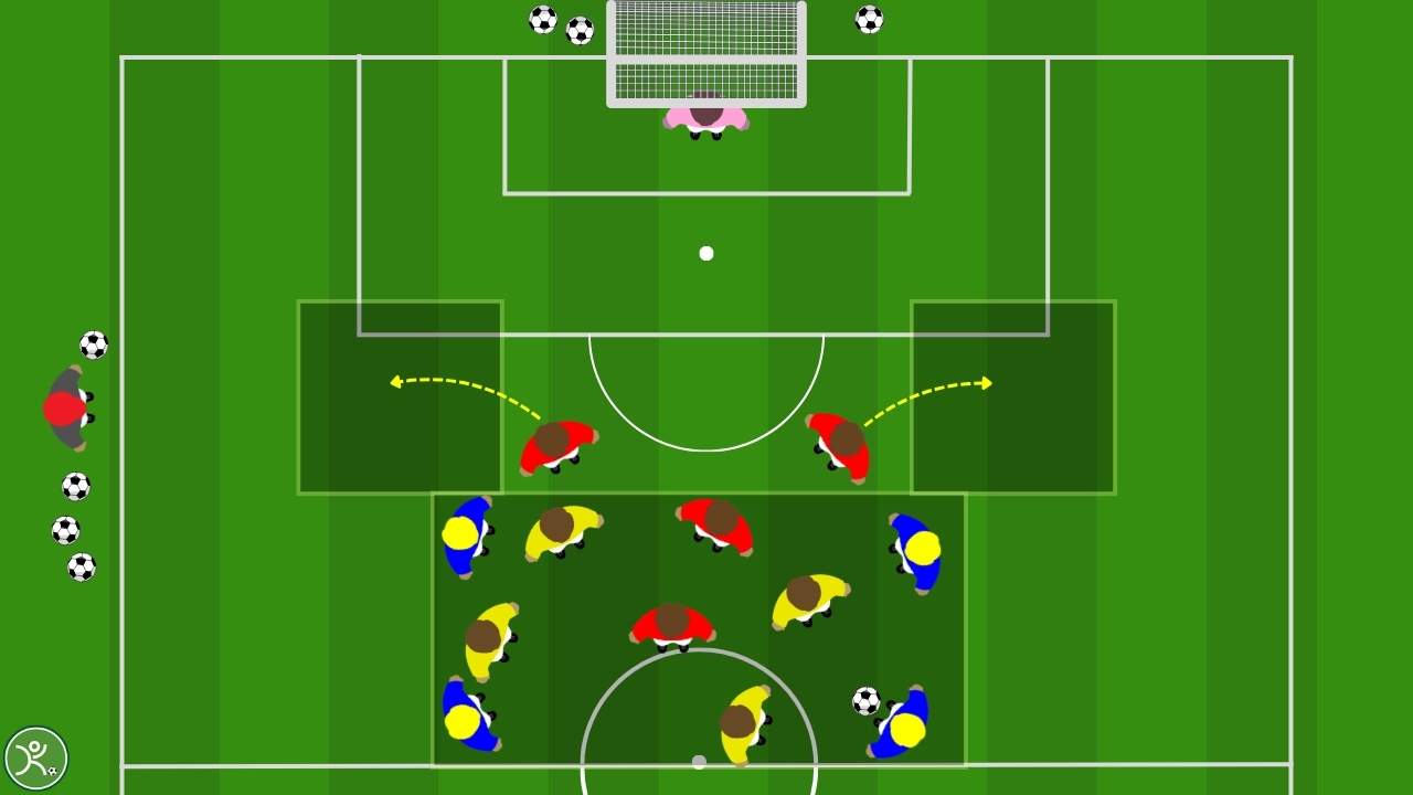 Possesso palla 6 contro 4 con transizione positiva e 1v1