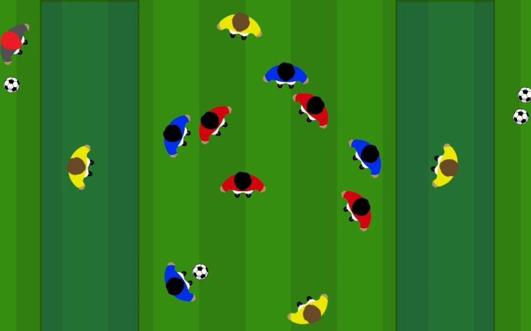 Possesso palla 8 contro 4 con settori neutri a tre squadre