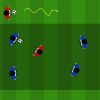 Possesso palla progressivo dal 4 vs 1 al 4 vs 4 con conduzione esterna
