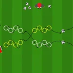 Coordinazione e tiro il circuito a cerchi per velocità e gol