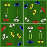 Rondo 6 vs 2 a stazioni allenare possesso e tecnica in modo alternato